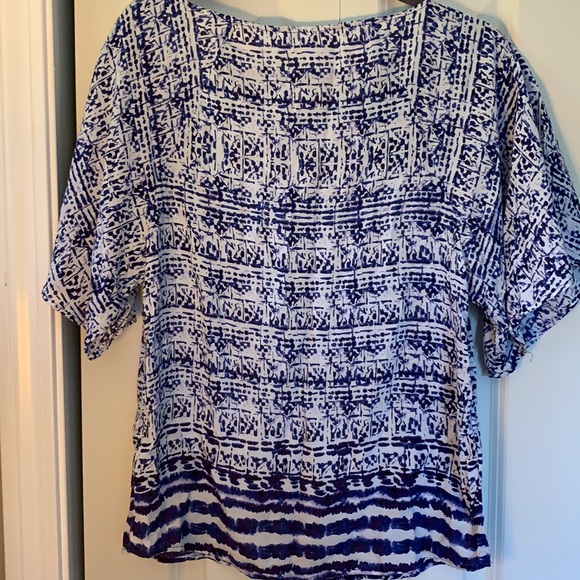 BeachLunchLounge Collection Blue & White Short-sleeve Top/Cover-Up Size XS/TP - Picture 6 of 6